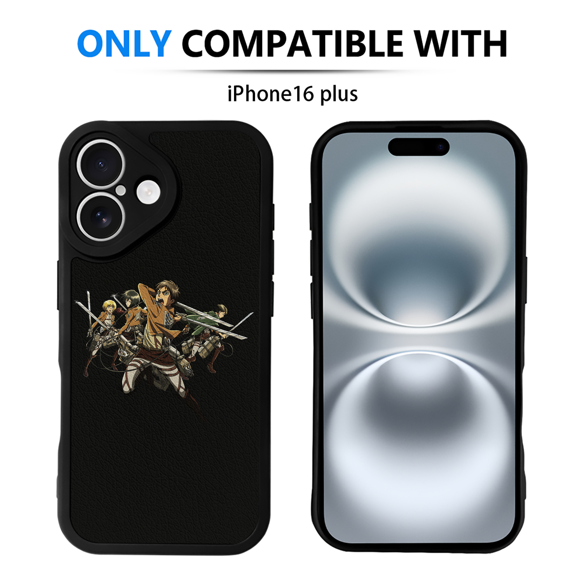 （画像用） 進撃の巨人 エレン･イェーガー Attack on Titan Eren Jäger 【iPhone 16シリーズ対応】シリコンスマホケース（レザー調） 材質：シリコン